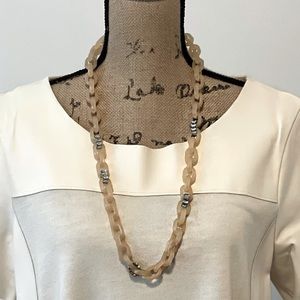 JCrew Nude & Rhinestone Link Necklace